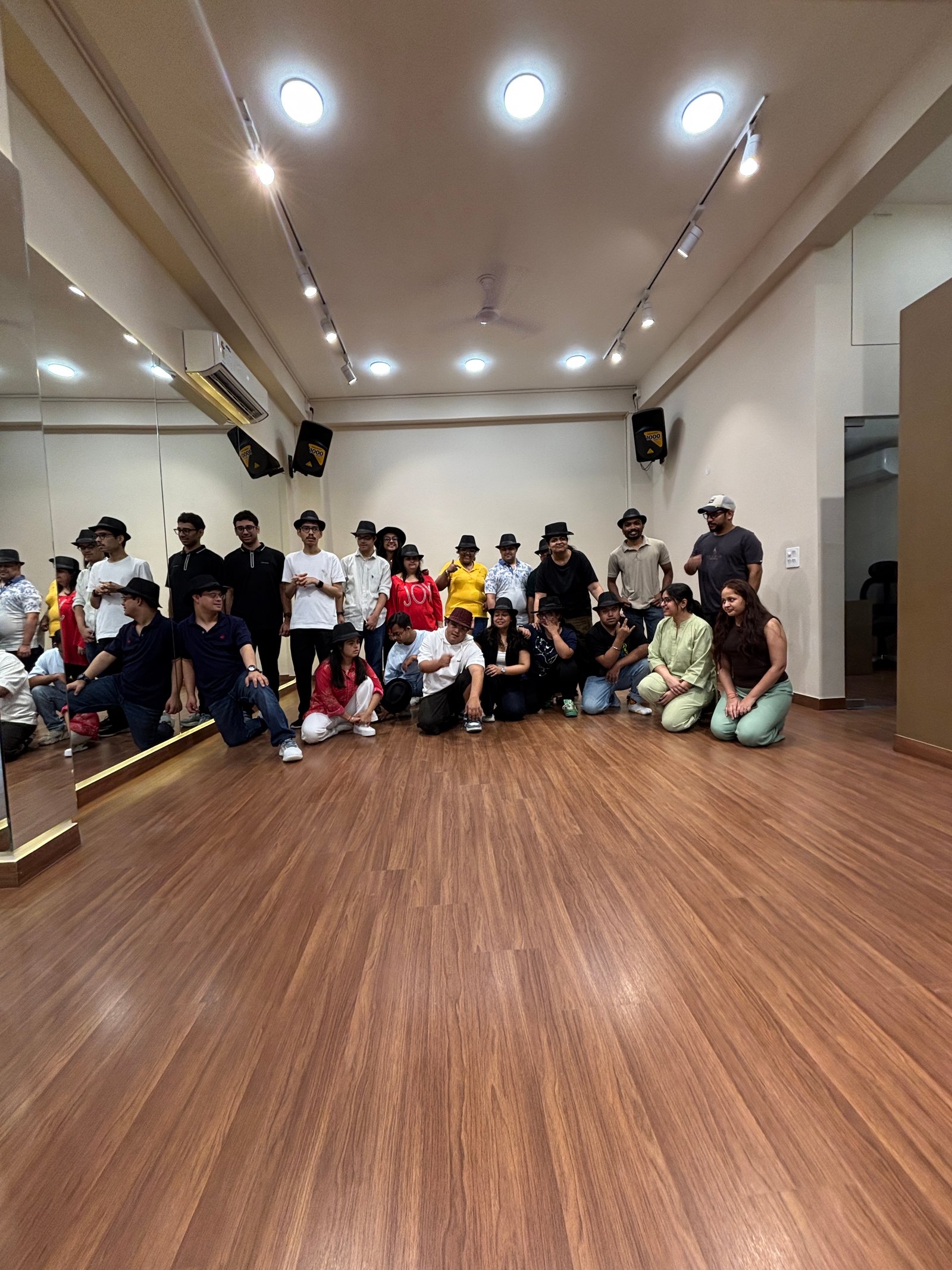 Calm studio floor with warm natural light